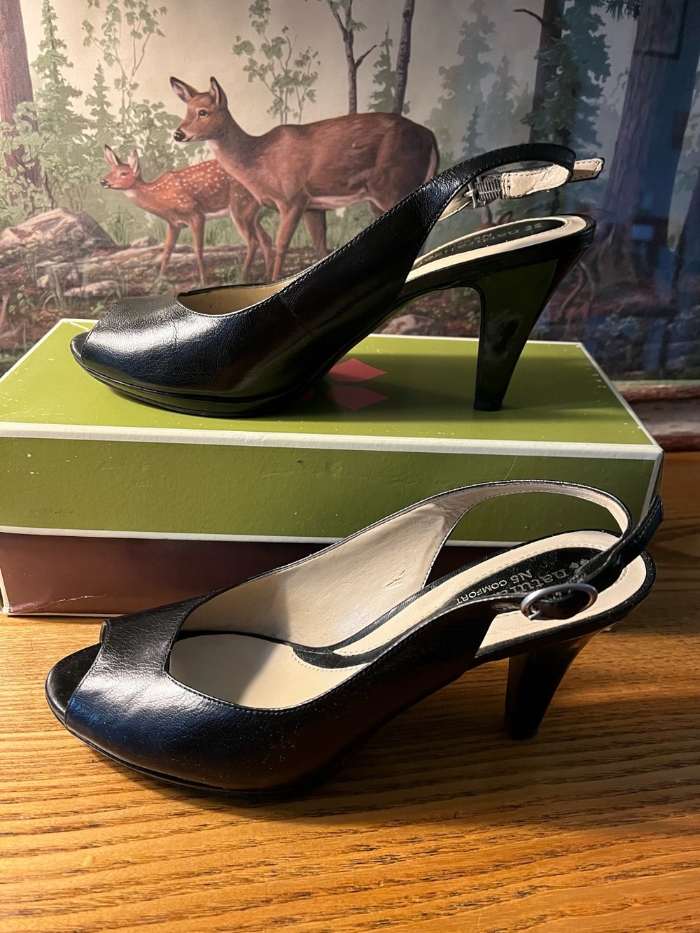 Naturalizer patent slingback pumps